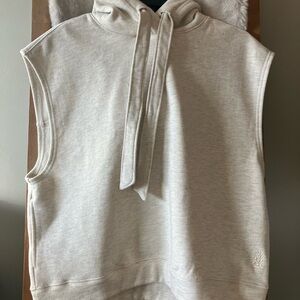 FP Movement by Free People Cream Sleeveless Hoodie Vest